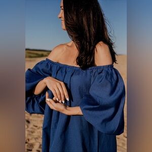 VALENTINA NALDI | eyelet boat neck blouse | size xl